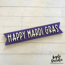Load image into Gallery viewer, MINI Happy Mardi Gras Banner (Multiple Colors)