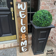 Load image into Gallery viewer, Welcome Porch Leaner - Script Brown