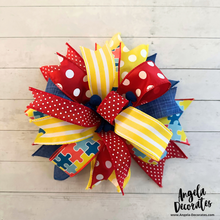 Load image into Gallery viewer, Autism Awareness Topper Trio Bow
