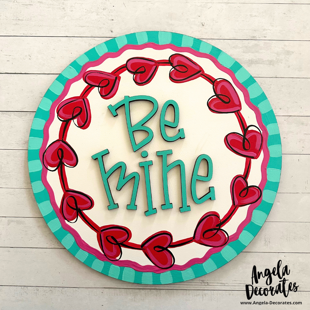 Be Mine Turquoise Round LARGE Attachment