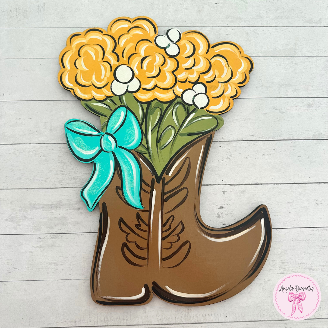 Boot with Yellow Flowers Attachment