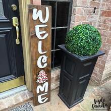 Load image into Gallery viewer, Welcome Porch Leaner - Script Brown