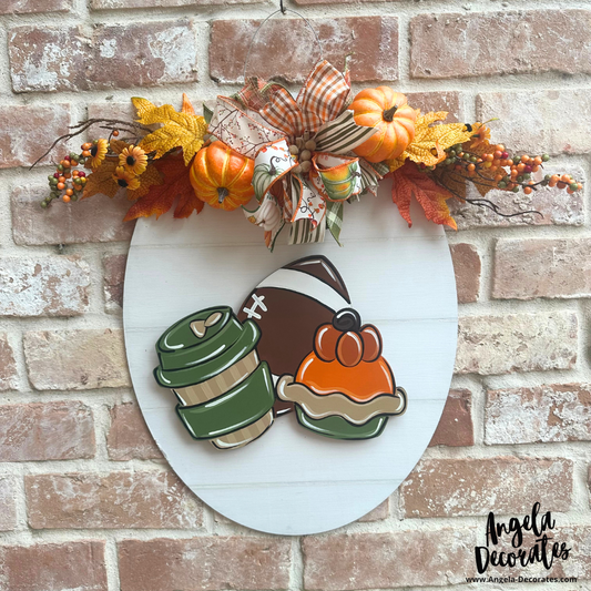 Pumpkins and Fall Leaves Swag