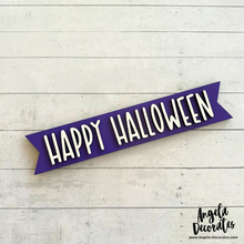Load image into Gallery viewer, MINI Happy Halloween Banner - Purple