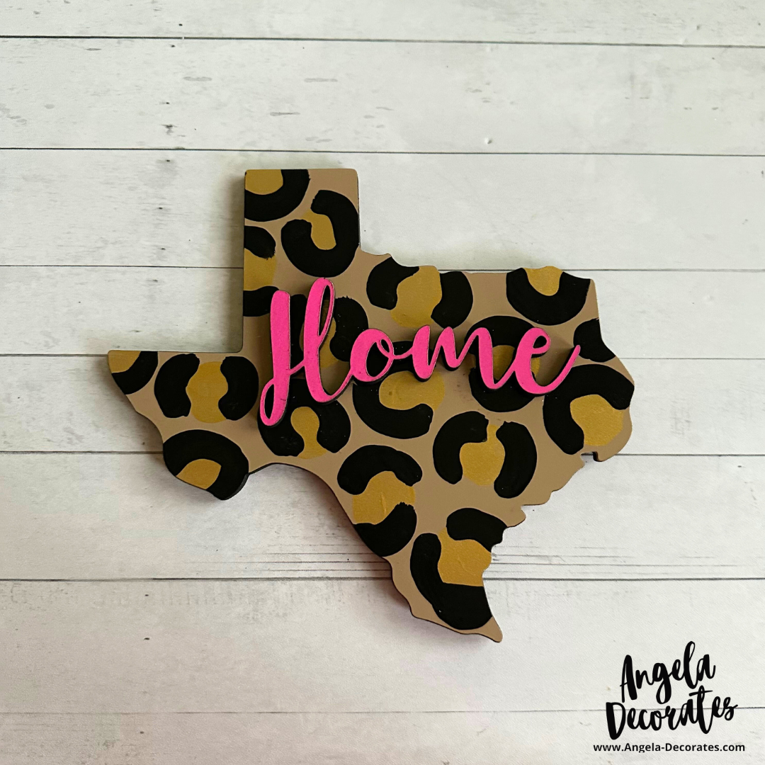 MINI Leopard Texas Home Attachment (For Tabletop Frames and Porch Leaners)