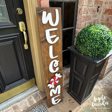 Load image into Gallery viewer, Welcome Porch Leaner - Script Brown