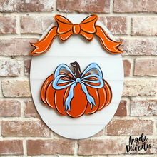 Load image into Gallery viewer, Pumpkin with Blue Bow Attachment