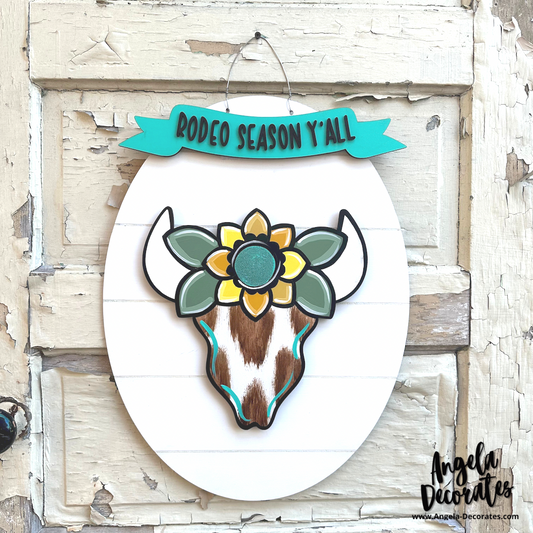 Cow Skull with Sunflower Attachment