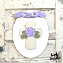 Load image into Gallery viewer, Cross with Purple Flower