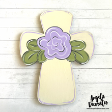 Load image into Gallery viewer, Cross with Purple Flower