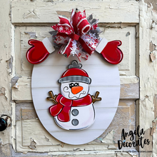 Load image into Gallery viewer, Red and Gray Snowman Bow
