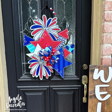 Load image into Gallery viewer, PRINTED Stars and Fireworks Door Hanger