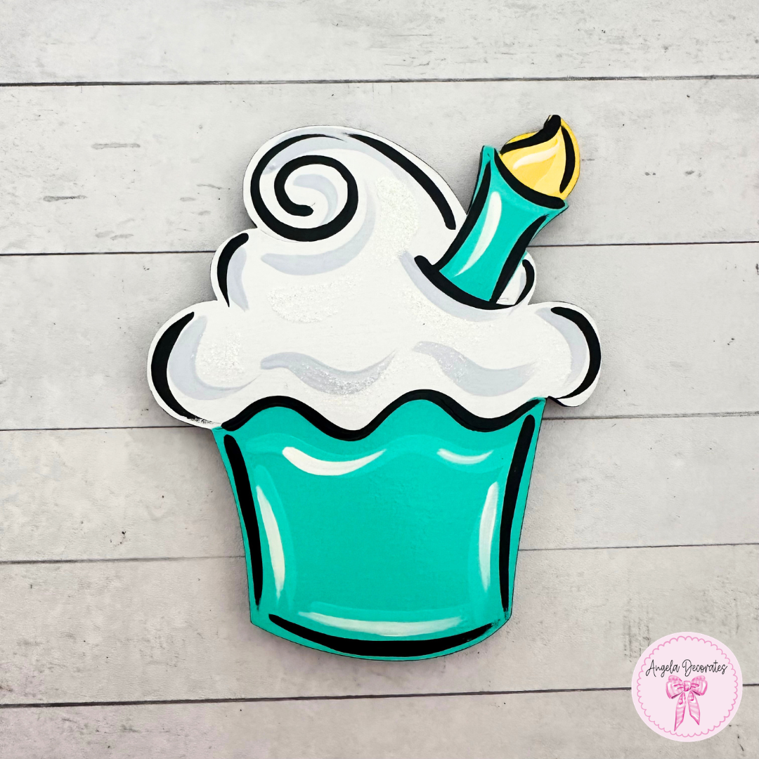 TINY Birthday Cupcake - Turquoise