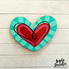 Load image into Gallery viewer, TINY Turquoise and Red Heart Attachment