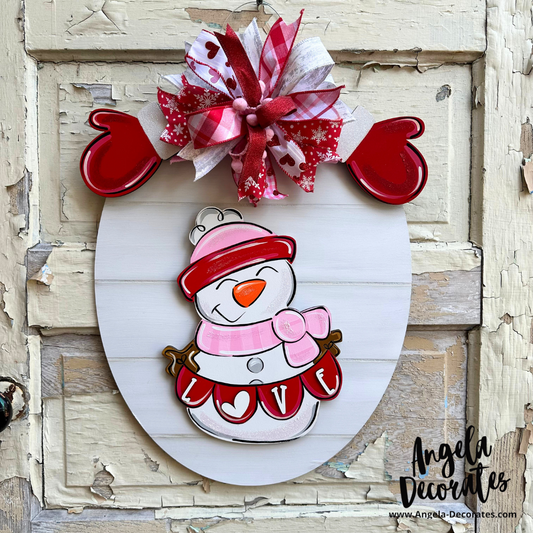 Valentine Snowman Bow