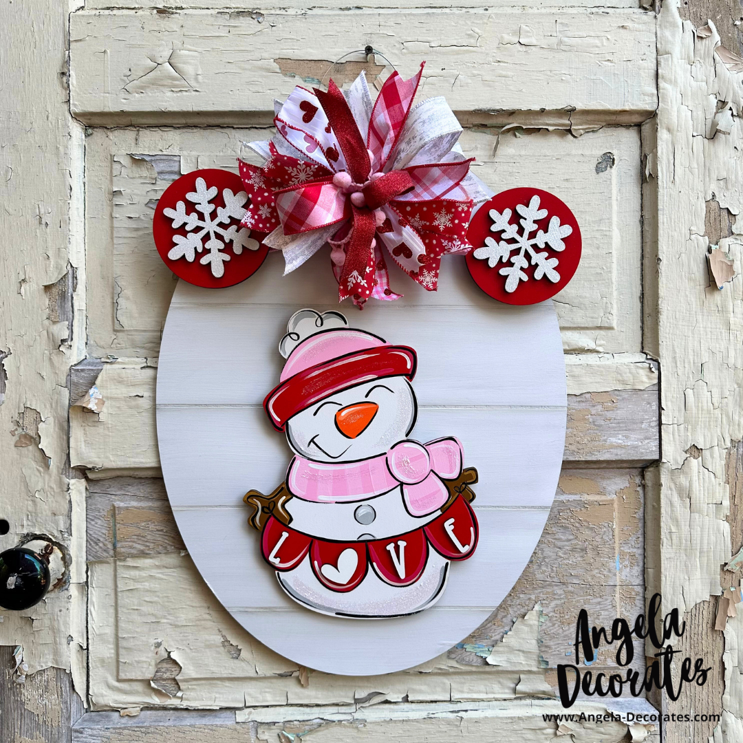 Valentine Snowman Bow