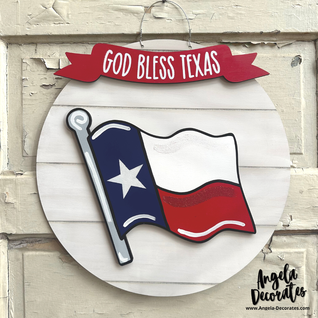 Waving Texas Flag LARGE Attachment