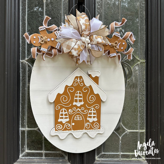 Brown and White Gingerbread Swag