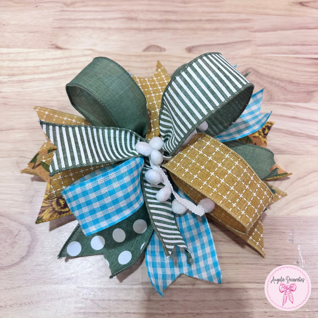 Turquoise and Sunflower Bow