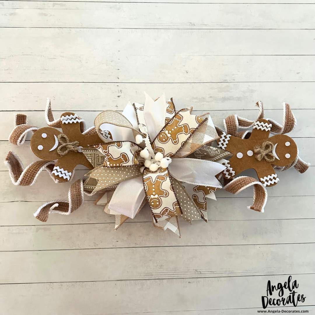 Brown and White Gingerbread Swag