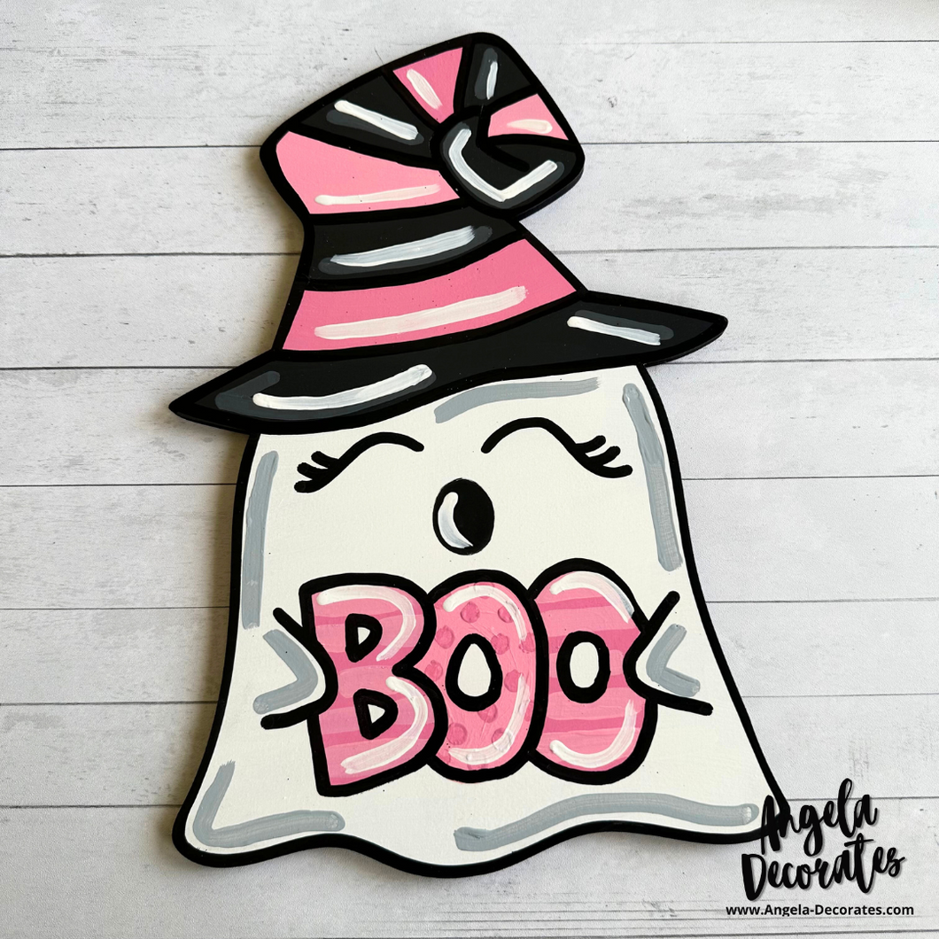 Pink and Black Boo Ghost Attachment