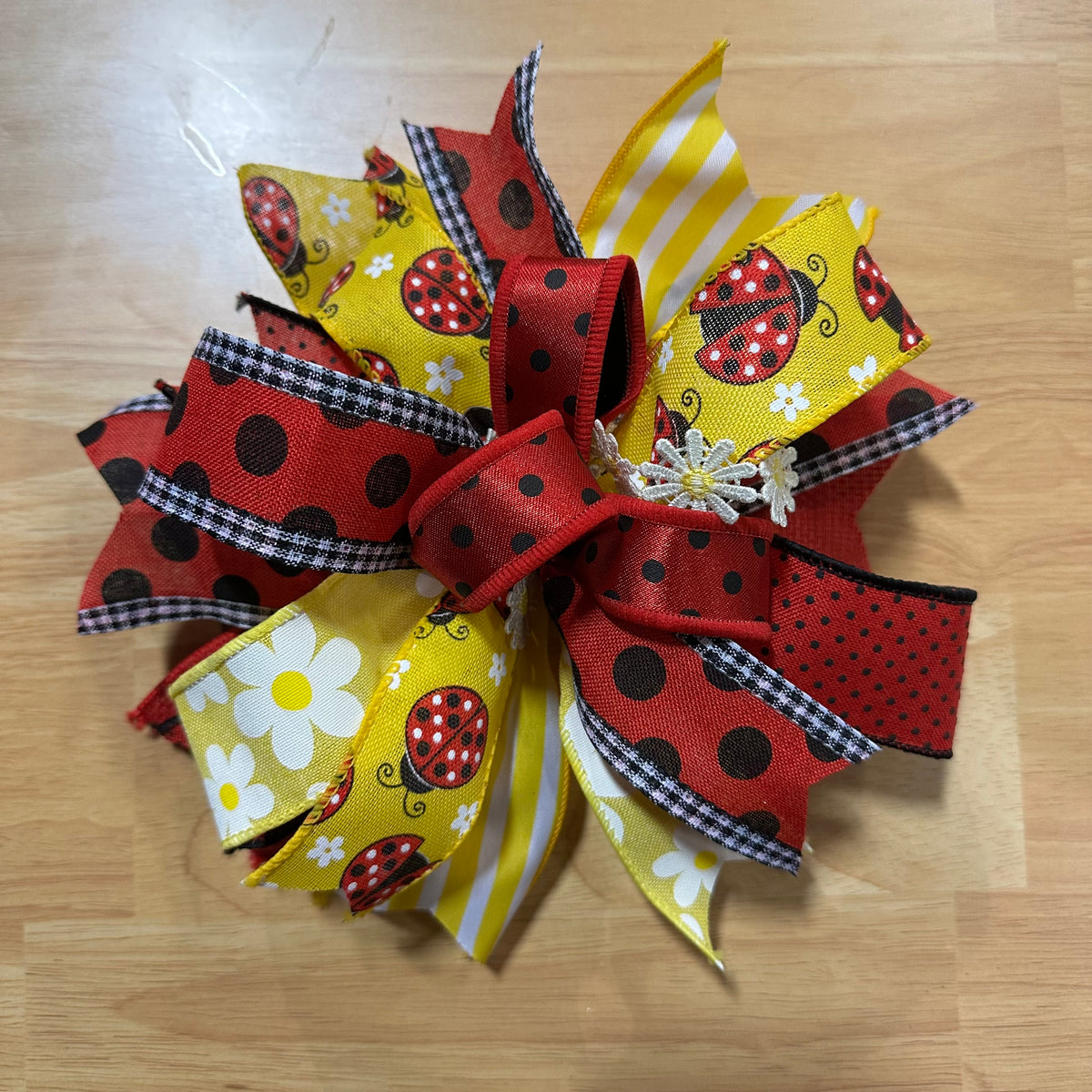 Yellow Ladybug Bow