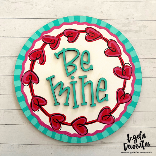 Be Mine Turquoise Round LARGE Attachment