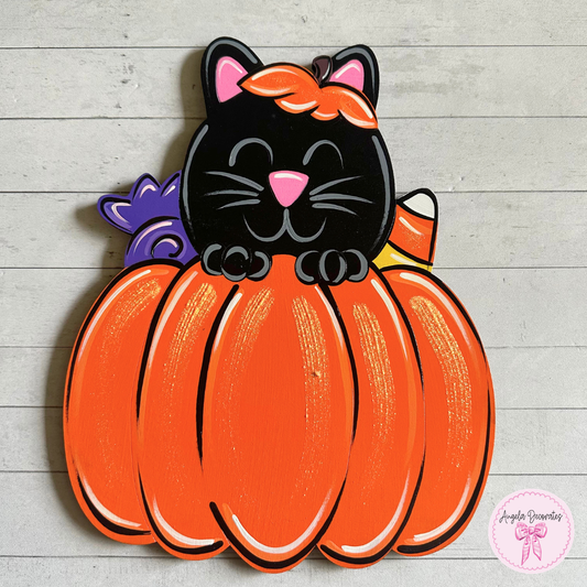 Halloween Cat in Pumpkin Attachment