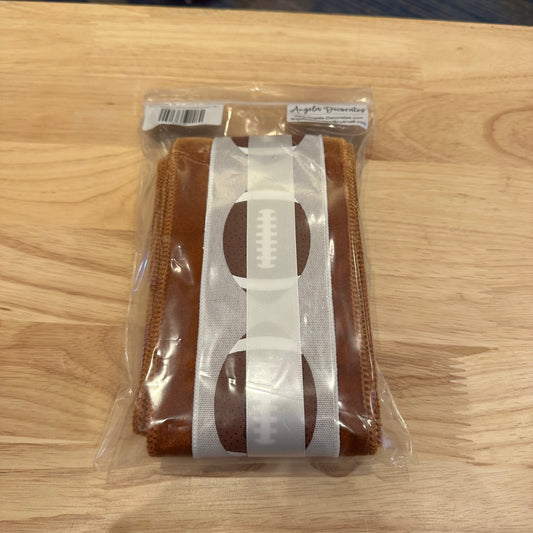 Burnt Orange and White Football Wreath Ribbon Kit