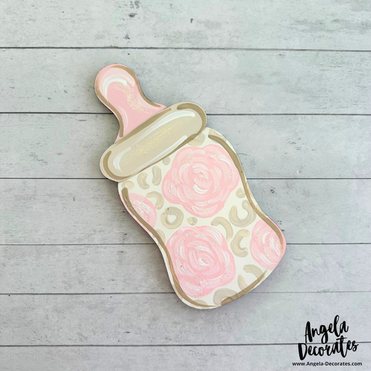 Pink Floral and Leopard Baby Bottle Mini Attachment