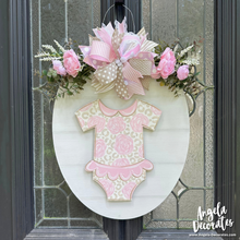 Load image into Gallery viewer, Pink Floral and Leopard Baby Onesie Attachment
