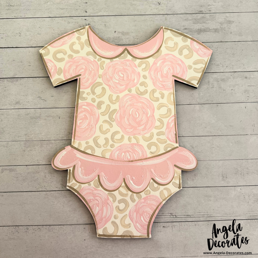 Pink Floral and Leopard Baby Onesie Attachment