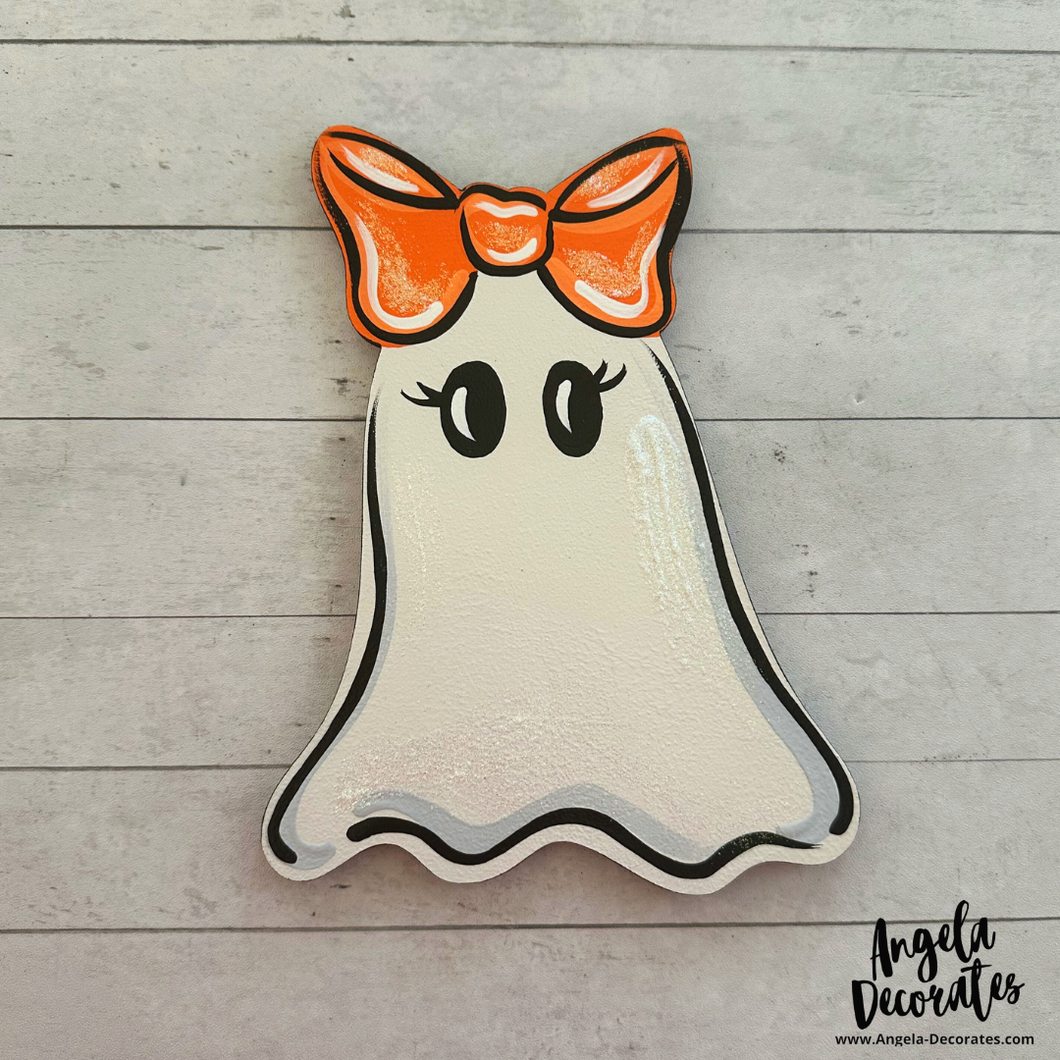 MINI Ghost with Orange Bow Attachment