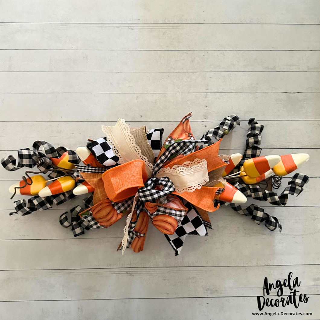 Gingham and Candy Corn Swag