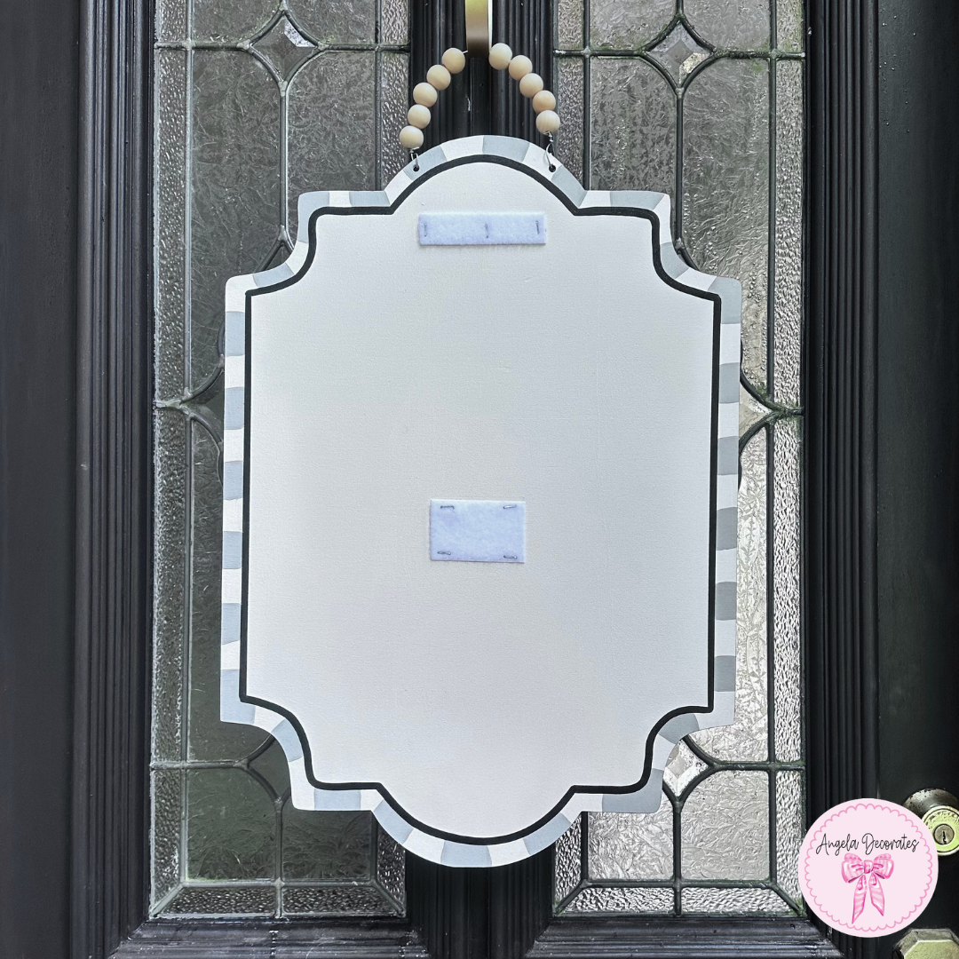Gray & White Border Marquee Door Hanger Base