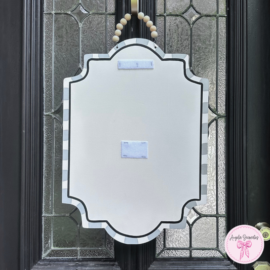 Gray & White Border Marquee Door Hanger Base