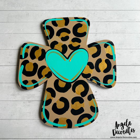 Large Leopard Turquoise Cross Attachment