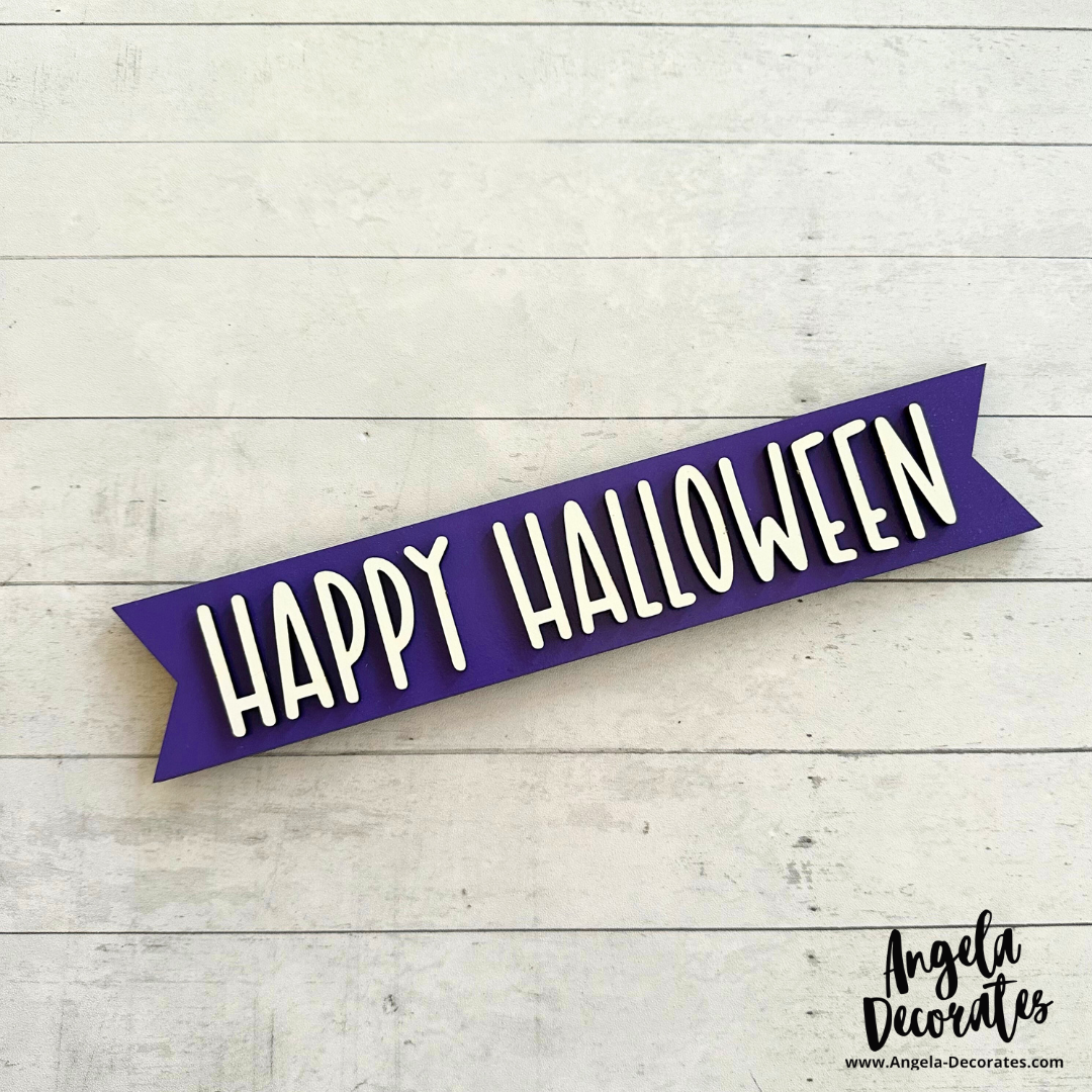 MINI Happy Halloween Banner - Purple