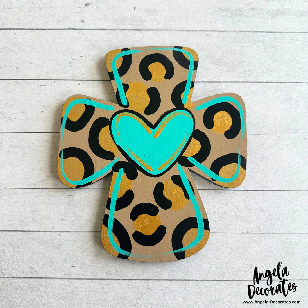 MINI Leopard Turquoise Cross