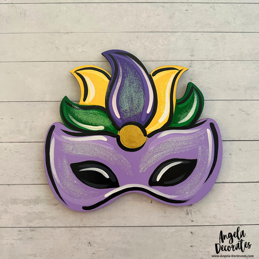 MINI Feathered Mardi Gras Mask (For Tabletop Frames and Porch Leaners)