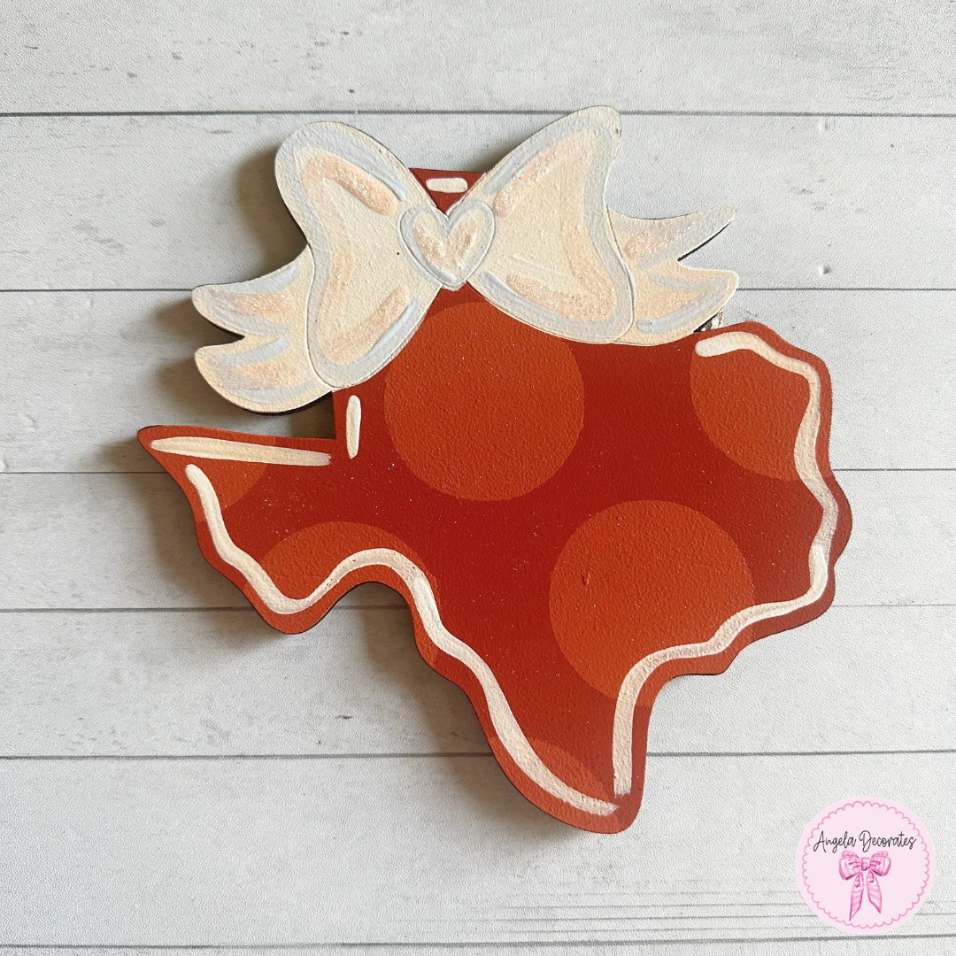 MINI Texas with Bow - Burnt Orange and White