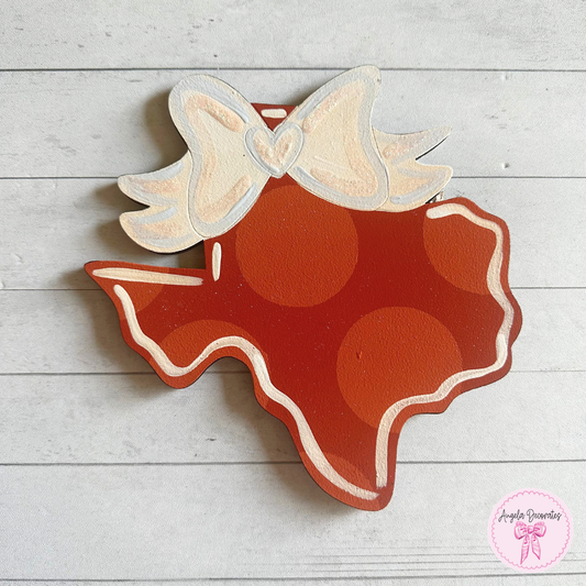 MINI Texas with Bow - Burnt Orange and White