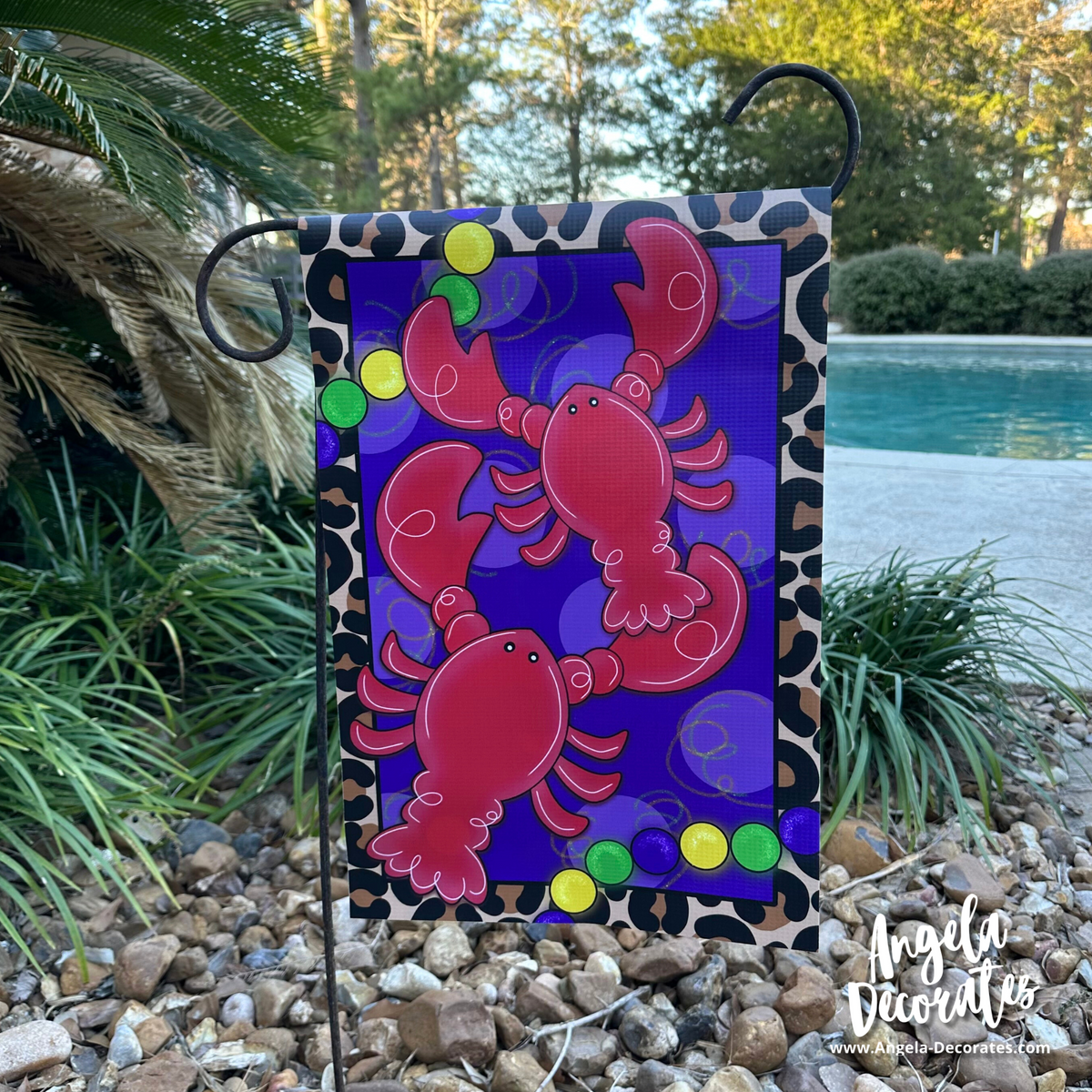 Mardi Gras Crawfish Garden Flag