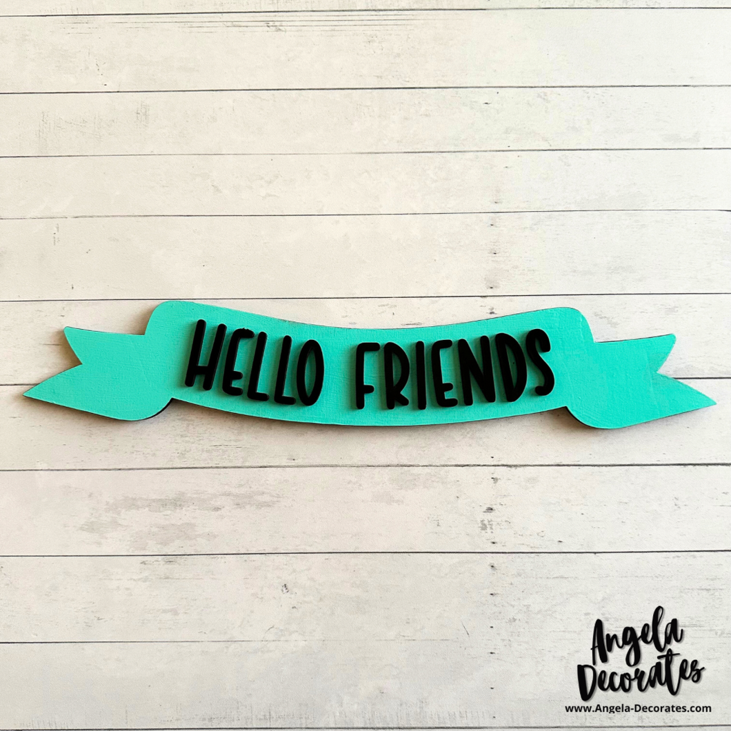 Hello Friends Banner Turquoise
