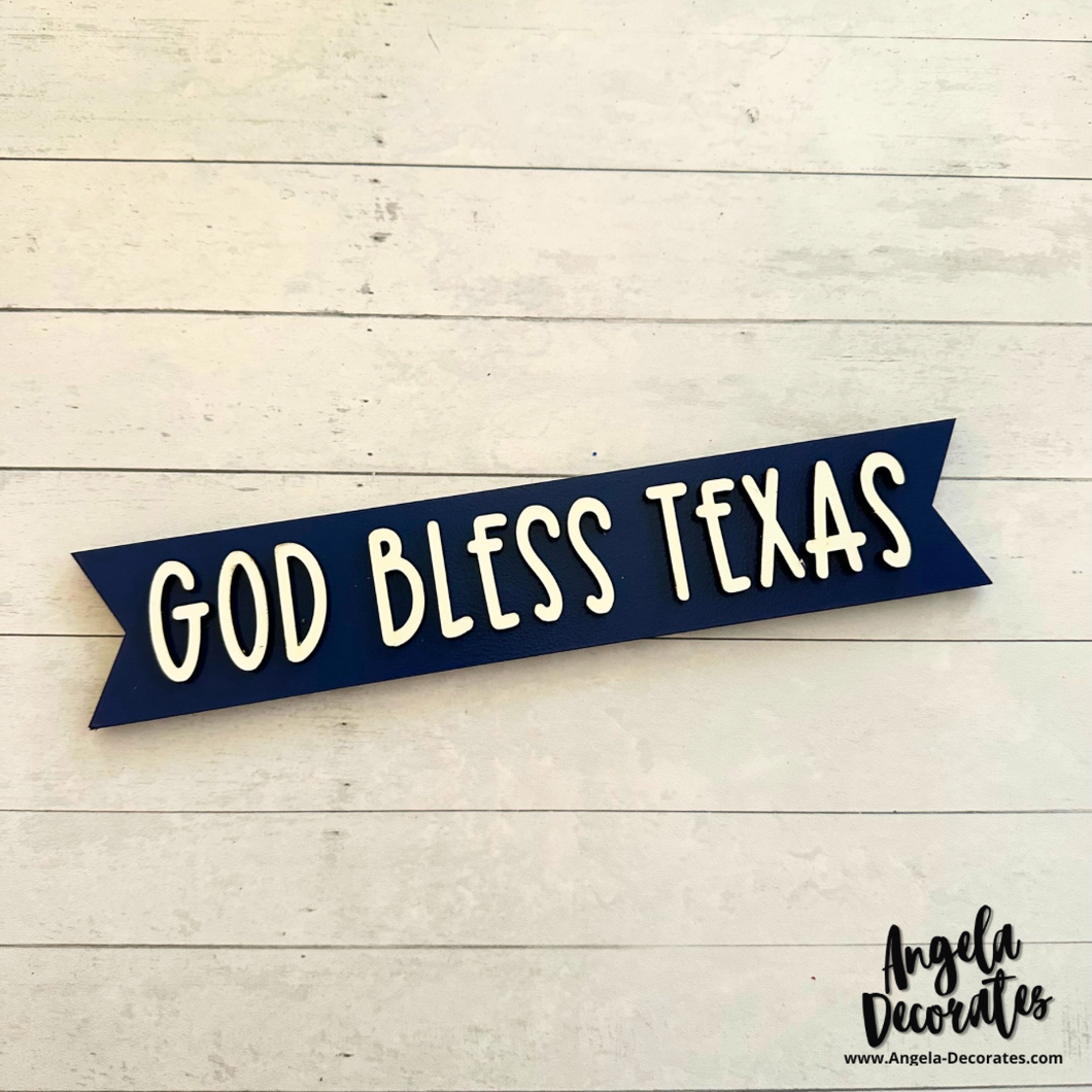 MINI God Bless Texas Banner