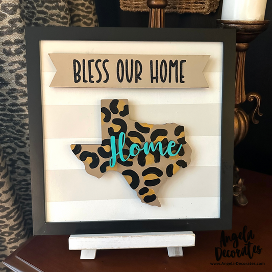MINI Leopard Texas Home Attachment (For Tabletop Frames and Porch Leaners)