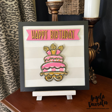 Load image into Gallery viewer, Mini Tiered Birthday Cake-Pink and Gold
