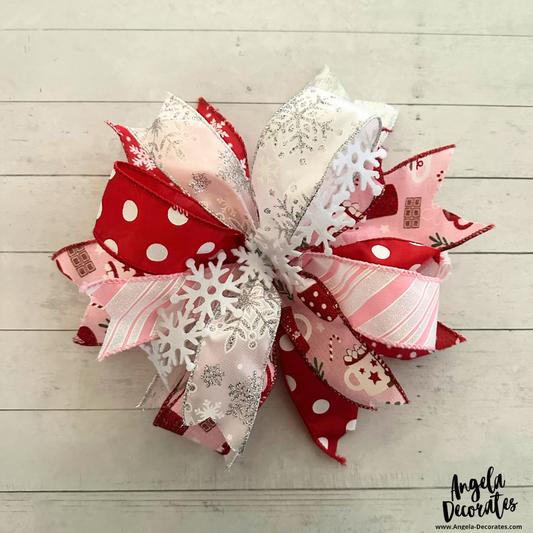 Red and Pink Winter Bow