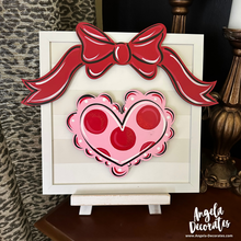 Load image into Gallery viewer, MINI Polka Dot Scalloped Heart Attachment (For Tabletop Frames and Porch Leaners)
