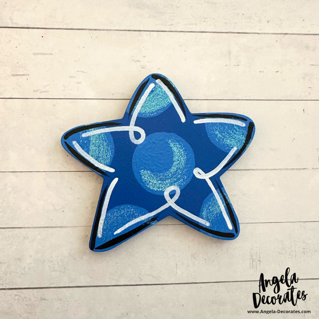 Tiny Blue Polka Dot Star Attachment